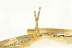 14K Yellow Gold 0.54 Ctw Pave Diamond Curved Wave Earrings