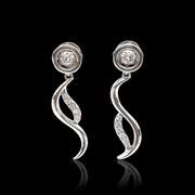 14k White gold & Diamond  Earrings
