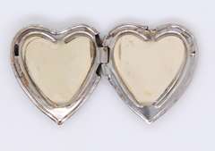 Vintage 925 Sterling Silver Engraved Floral Heart Shaped Locket Pendant