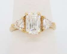 Custom GIA Certified 1.63CTW Three Stone Diamond Engagement Ring