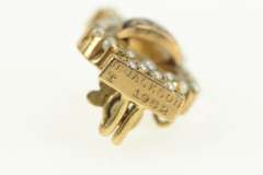 10K Yellow Gold Alpha Chi Omega Enamel Seed Pearl Harp Pin/Brooch