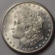 1880-S Flashy Morgan Silver Dollar Brilliant Uncirculated.