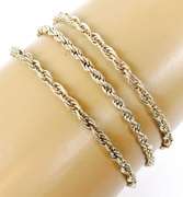 3 Sterling Silver Rope Chain Bracelets