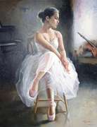 HongNian Zhang "The Ballerina" Original Oil on Canvas HongNian Zhang