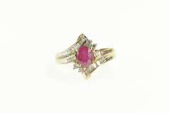 10K Yellow Gold 1.05 Ctw Natural Ruby Diamond Engagement Ring