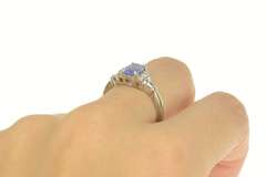 14K White Gold 1.33 Ctw Tanzanite Diamond Engagement Ring