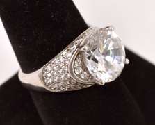 Bold Large CZ Sterling Silver Ring