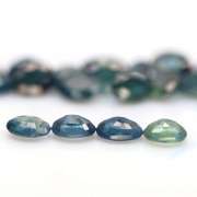 Heated only! 9.56ct blue green Sapphire set