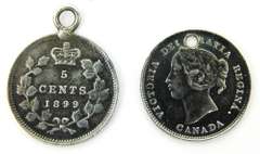 2 1800's Canadian Silver Coin Love Tokens