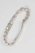 .925 Sterling Silver 8mm Curb Link ID Bracelet 7 Inches