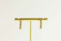 14K Yellow Gold 0.50 Ctw Diamond Bar Dangle Chain Statement Earrings