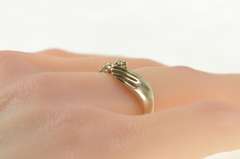 14K White Gold Diamond Hands Heart Claddagh Promise Ring