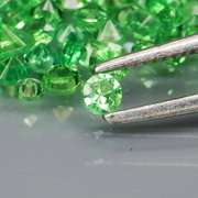 Rare 3.76ct untreated spring green Tsavorite set