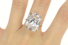 9K Yellow Gold Emerald Cut Solitaire Travel Engagement Ring