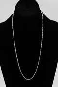 .925 Italian Sterling Silver 2.3mm Singapore Chain Necklace 24 Inches