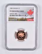 PF70 RD UCAM 1989 Canada 1 Cent NGC