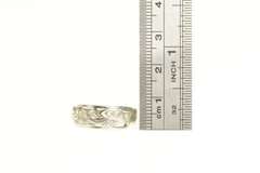14K White Gold 0.25 Ctw 1940's Diamond Ornate Scroll Band Ring