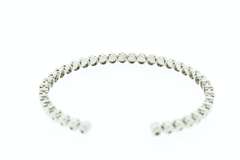 LADIES 18K WHITE GOLD DIAMOND CUFF BANGLE BRACELET BY KWIAT