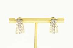 14K Yellow Gold 1.66 Ctw Graduated Diamond Bar French Clip Earrings