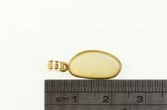 14K Yellow Gold Oval Natural Opal Statement Pendant
