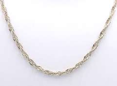 Set of Vintage Italian 925 Sterling Silver Rope Necklace and Matching Bracelet
