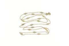 14K Yellow Gold 1.2mm Retro Fancy Link Statement Chain Necklace