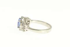 Platinum 1.55 Ctw Tanzanite Diamond Halo Engagement Ring
