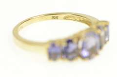 10K Yellow Gold Five Stone Tanzanite Graduated Statement Ring
