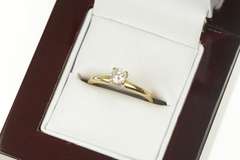 14K Yellow Gold 0.28 Ct Round Diamond Solitaire Engagement Ring