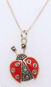 Vintage Sterling Silver Lady Bug Pendant on Chain