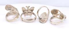 Group Lot of 4 Vintage 925 Sterling Silver Rings
