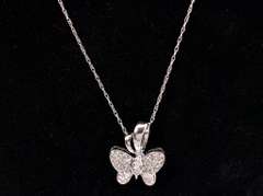 Dazzling Diamond Butterfly Pendant Necklace in White Gold