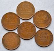6 Nicer 1909 VDB Type Lincoln Cents