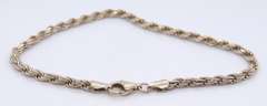 Vintage Italian 925 Sterling Silver Rope Bracelet