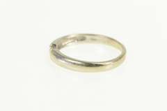 14K White Gold Classic Simple Diamond Split Inset Band Ring