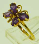 10KT Yellow Gold Butterfly Amethyst Ring