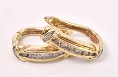 Darling Diamond Hoop Earrings in Yellow Gold