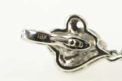 18K White Gold Black Tahitian Pearl 0.75 Ctw Diamond Drop Pendant