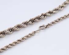 Vintage925 Sterling Silver Rope Chain Necklace