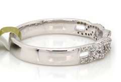 New White Gold 0.22ctw Diamond Link Band Ring