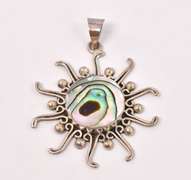 Abalone Sunburst Sterling Silver Pendant