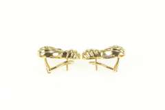 14K Yellow Gold 2.48 Ctw Amethyst Diamond Grooved French Clip Earrings