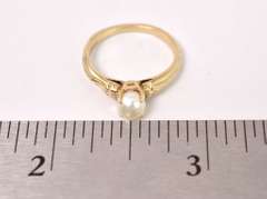 Splendid Dainty Pearl Ring in 14K Yellow Gold
