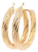 Polished Large Twisted Hoop Earrings in 14K