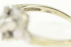 14K White Gold 0.33 Ctw 1940's Diamond Cluster Bypass Ring