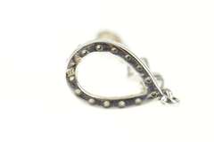 14K White Gold Classic Diamond Tear Drop Statement Pendant