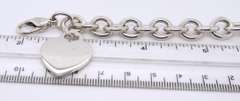 Tiffany & Co 925 Sterling Silver Bracelet with Heart Shaped Charm
