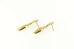 14K Yellow Gold Trojan Warrior Soldier Dangle Statement Earrings