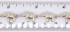 Vintage 925 Sterling Silver Elephant Link Bracelet