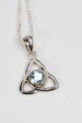Sterling Silver Natural Blue Topaz Gemstone Pendant